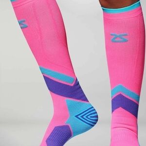 Zensah Womens Pop Teck+ Compression Socks And One Pair Muk Luks Knee High Socks